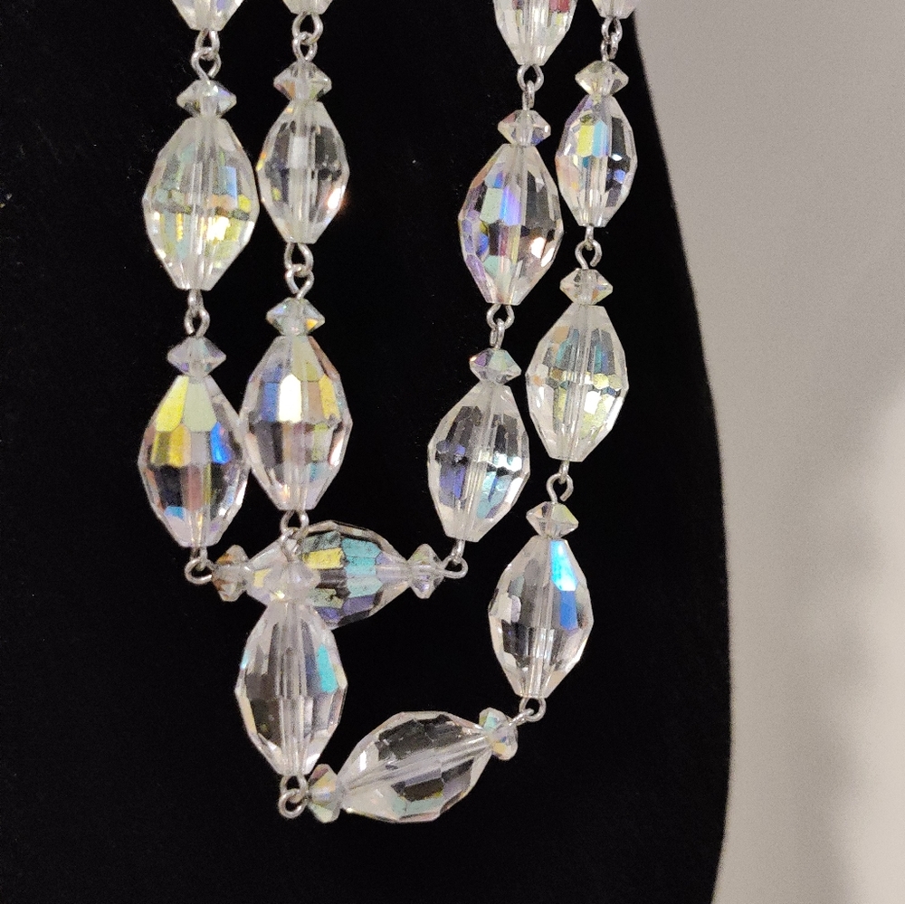 Vintage Austrian crystals long gradient necklace
